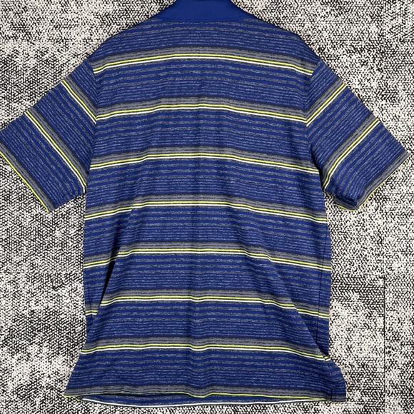 Nike Golf Polo Mens XL Tour Performance Striped Blue Lightweight - Picture 6 of 10